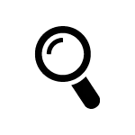 Black magnifying glass icon representing drone inspection services