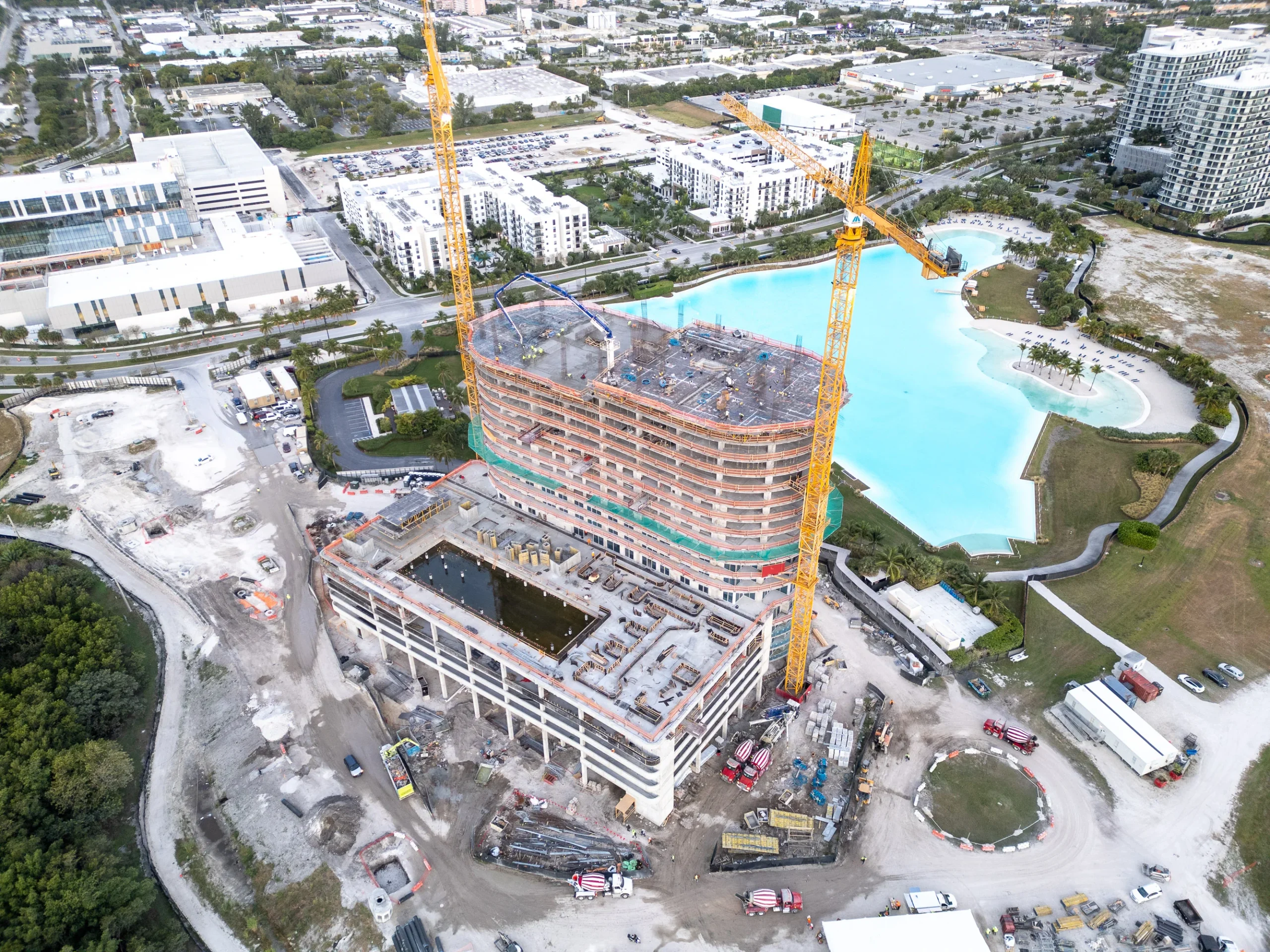 One Park Tower construction site in Miami Florida captured by Drone Permission aerial photography