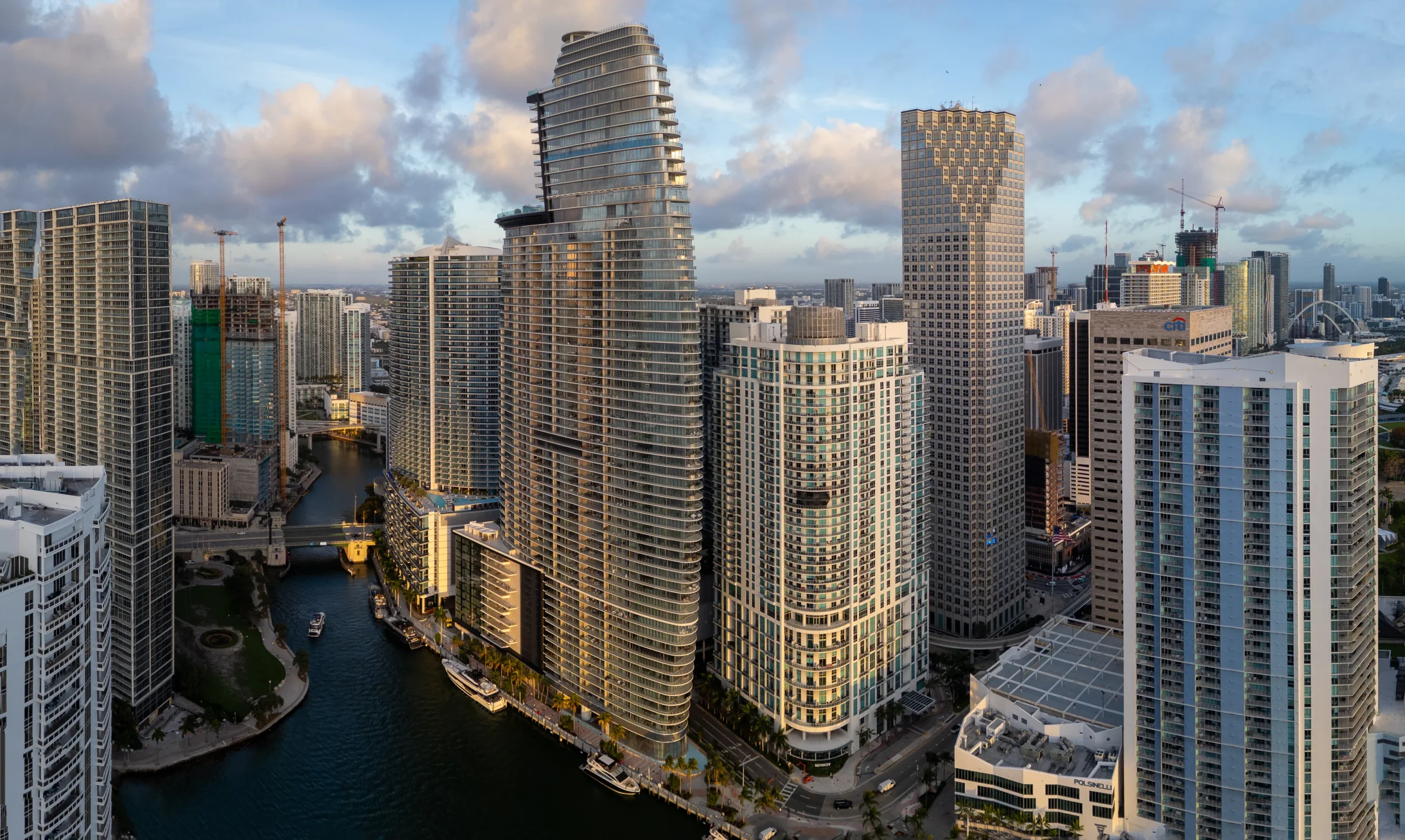 Aston Martin Residences in Downtown Miami aerial drone photograph by Drone Permission