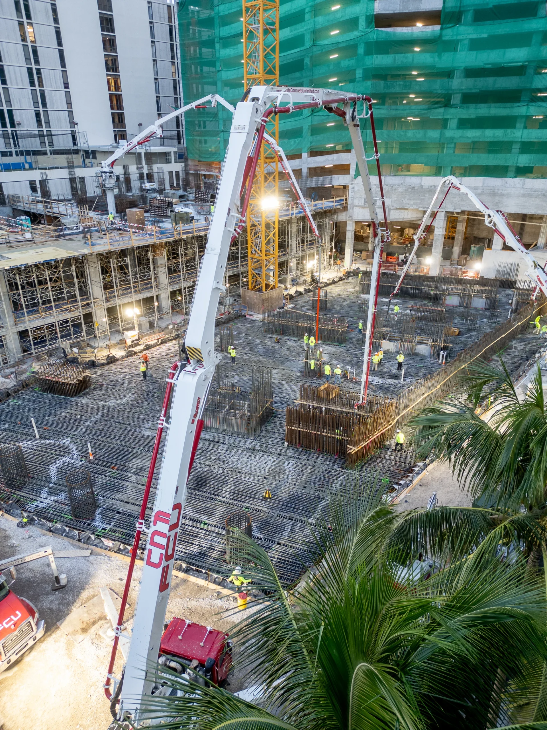 Foundation pour documentation at Baccarat Residences in Miami photographed from the air by Drone Permission