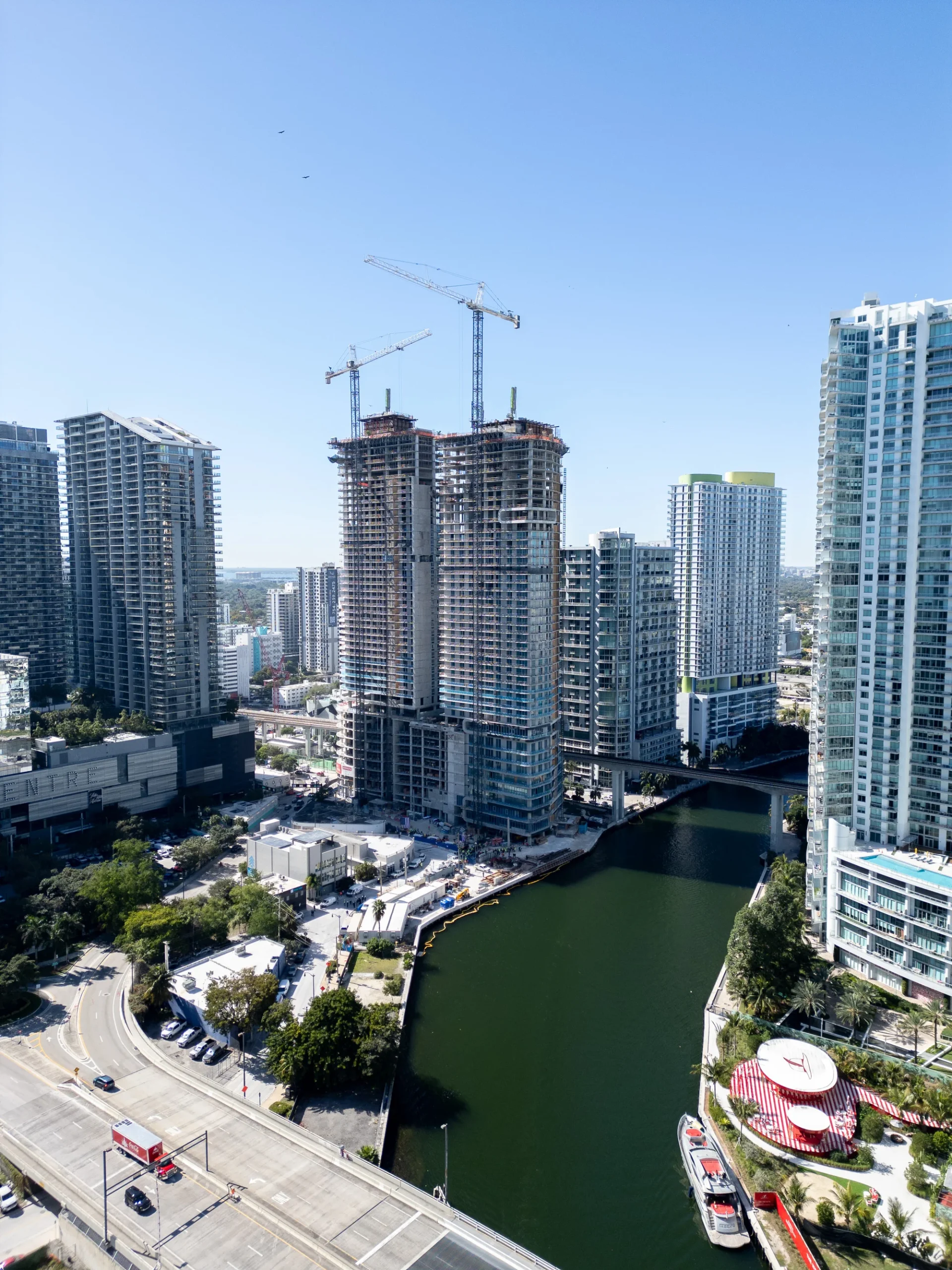 Topping out ceremony coverage at The Standard Residences Brickell in Miami by Drone Permission