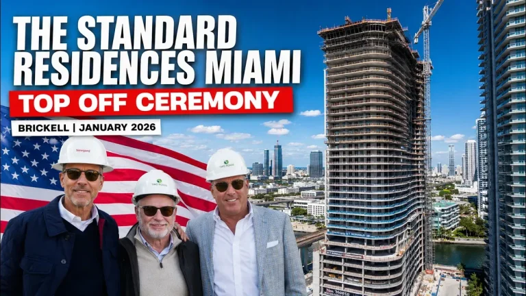 The Standard Residences Brickell topping off ceremony filmed by Drone Permission in Miami